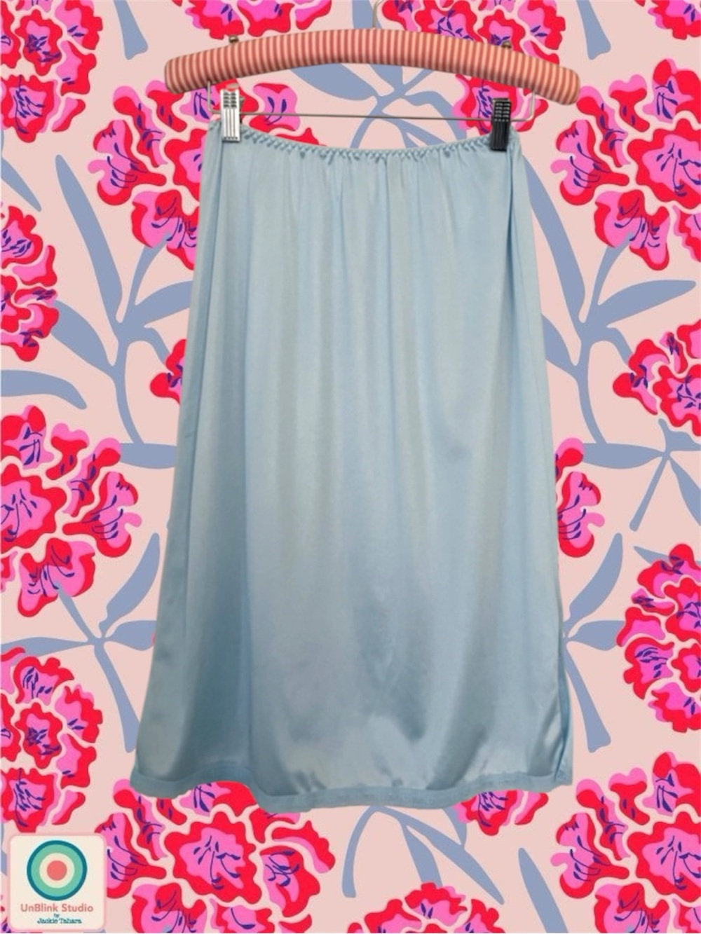 VTG BESTFORM Light Blue Nylon Half Slip Size M